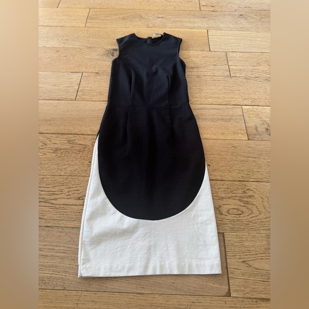 Stella McCartney Black Off White Colorblock Circle Sheath Dress IT 40 US 4 (704)